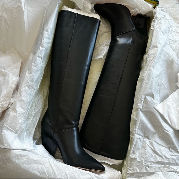 Tory Burch Lila Pointed Toe Knee Boots - Picture 3 of 11